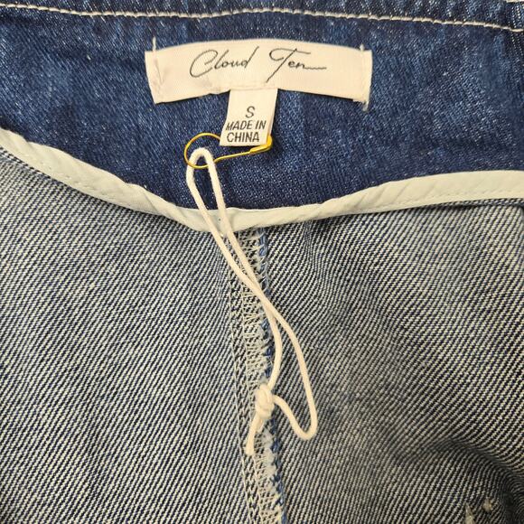 NWOT Cloud Ten Denim Overall Mini Dress Wide Adjustable Straps size Small (2-4) - Picture 10 of 16